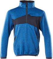 Fleecepullover für Kinder Gr. 116 - azurblau/schwarzblau, kurzer Zipper