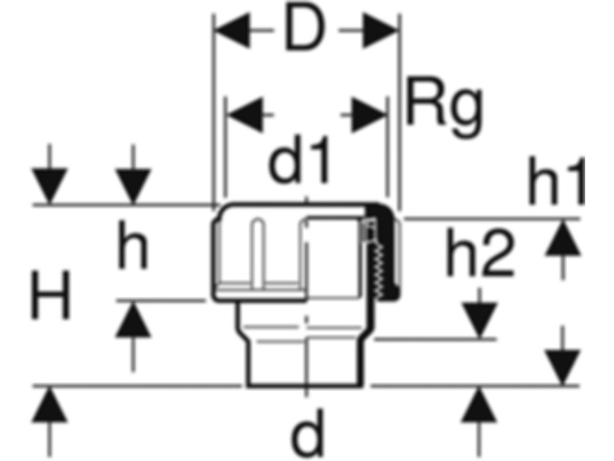 Geberit Stutzen 56 mit Verschraubung