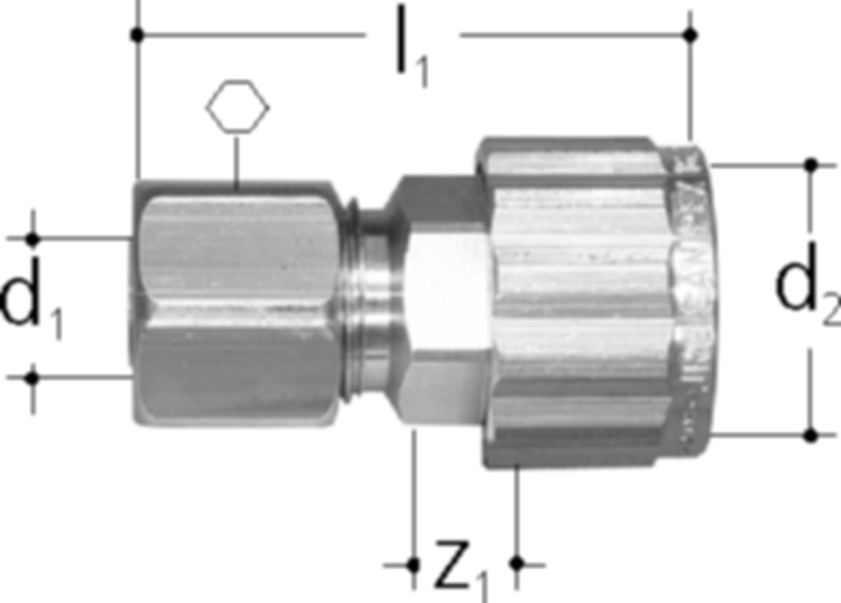Sanipex Übergang, Klemm-Verschraubung - loser Mutter, O-Ring-Dichtung