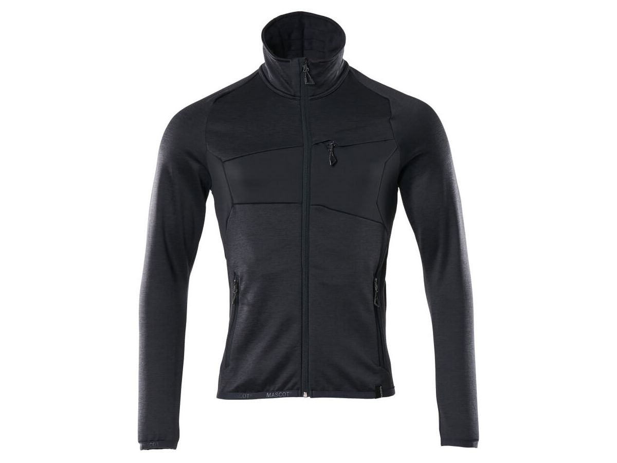 Fleecepullover Microfleecejacke Gr. S - schwarzblau, mit Reissverschluss