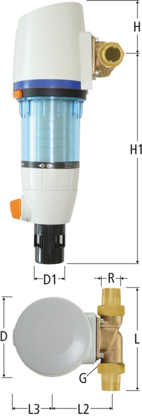 Feinfilter PN 16 rückspülbar - mit Optifitt-Serra-Anschlussverschr.