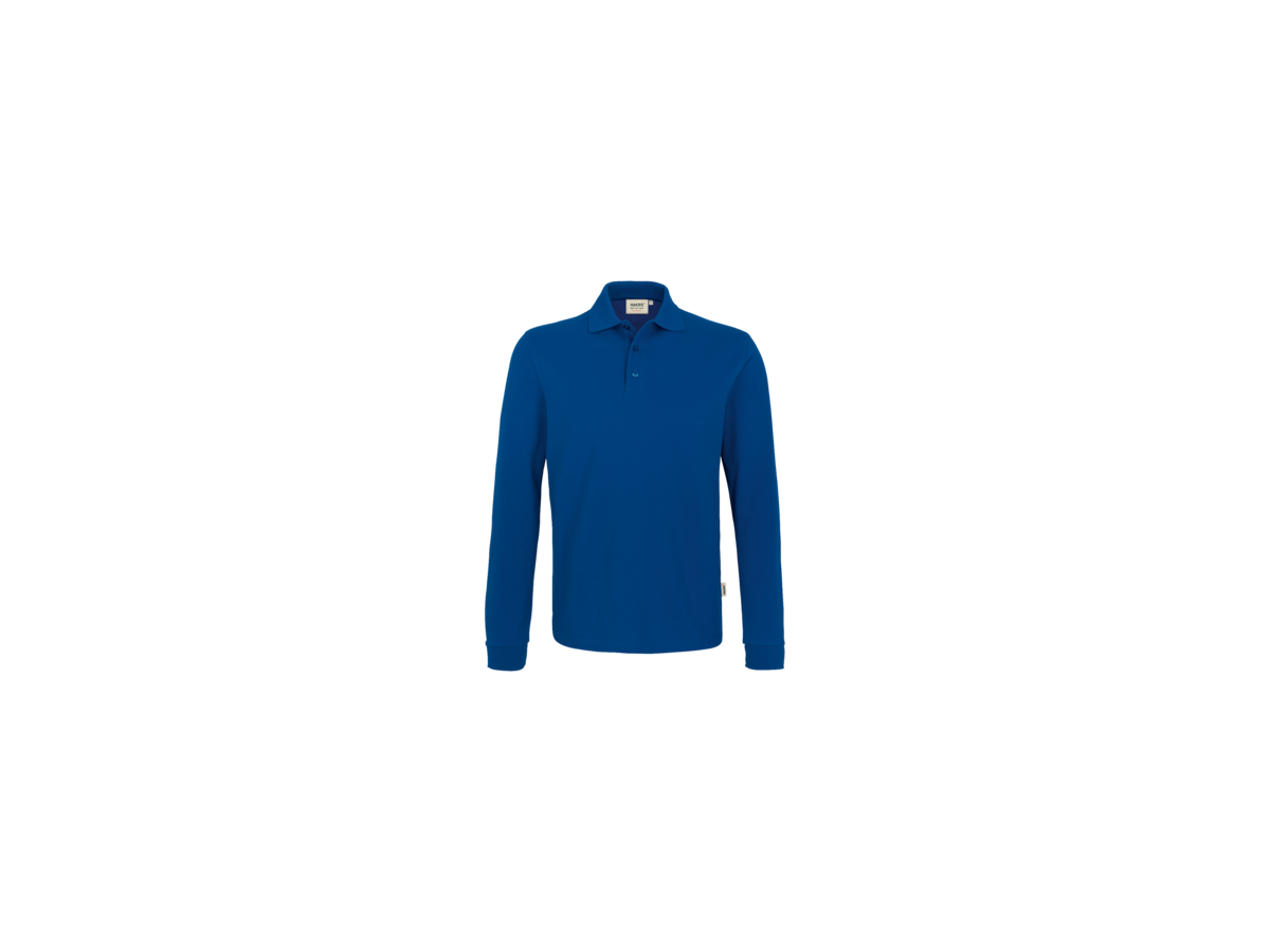 Longsleeve-Polosh. Perf. M ultramar.-b. - 50% Baumwolle, 50% Polyester, 220 g/m²