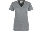 Damen-V-Shirt Classic L grau meliert - 85% Baumwolle, 15% Viscose, 160 g/m²