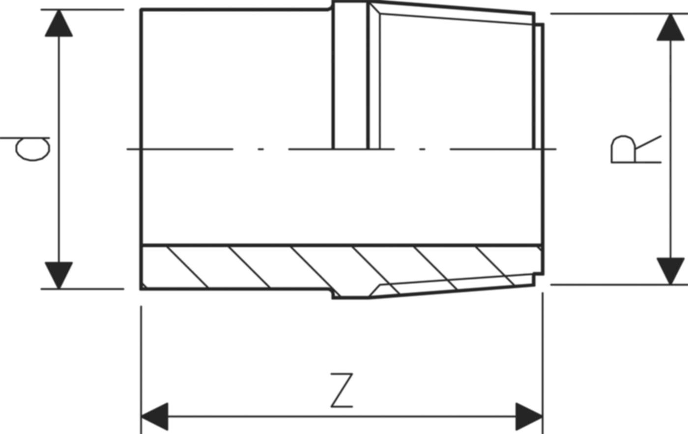 Übergangs-Nippel PVC-U metrisch - mit Klebestutzen