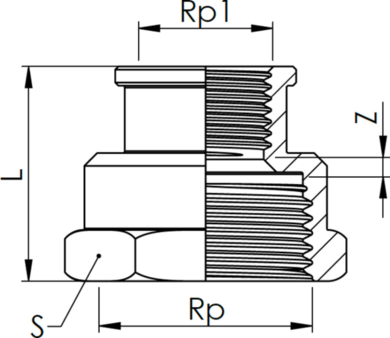 Muffe Rotguss reduziert
