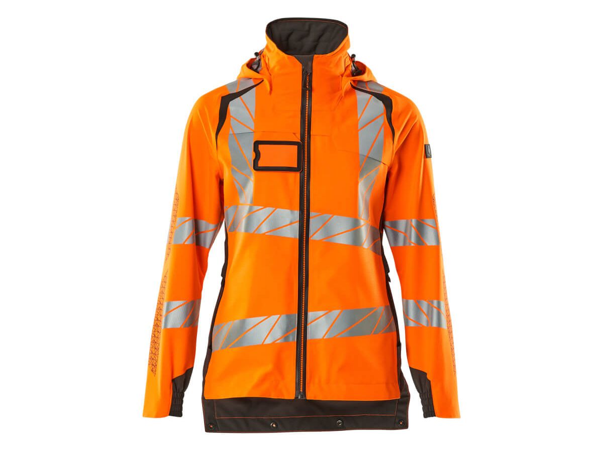 Soft Shell Jacke, Damenpassform, Gr. 5XL - hi-vis orange/dunkelanthrazit, 100% PES