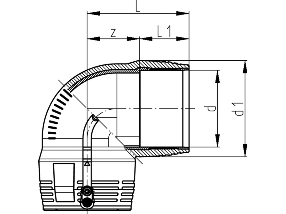 HDPE-Druckbogen ELGEF  40 mm 90° - 753101609