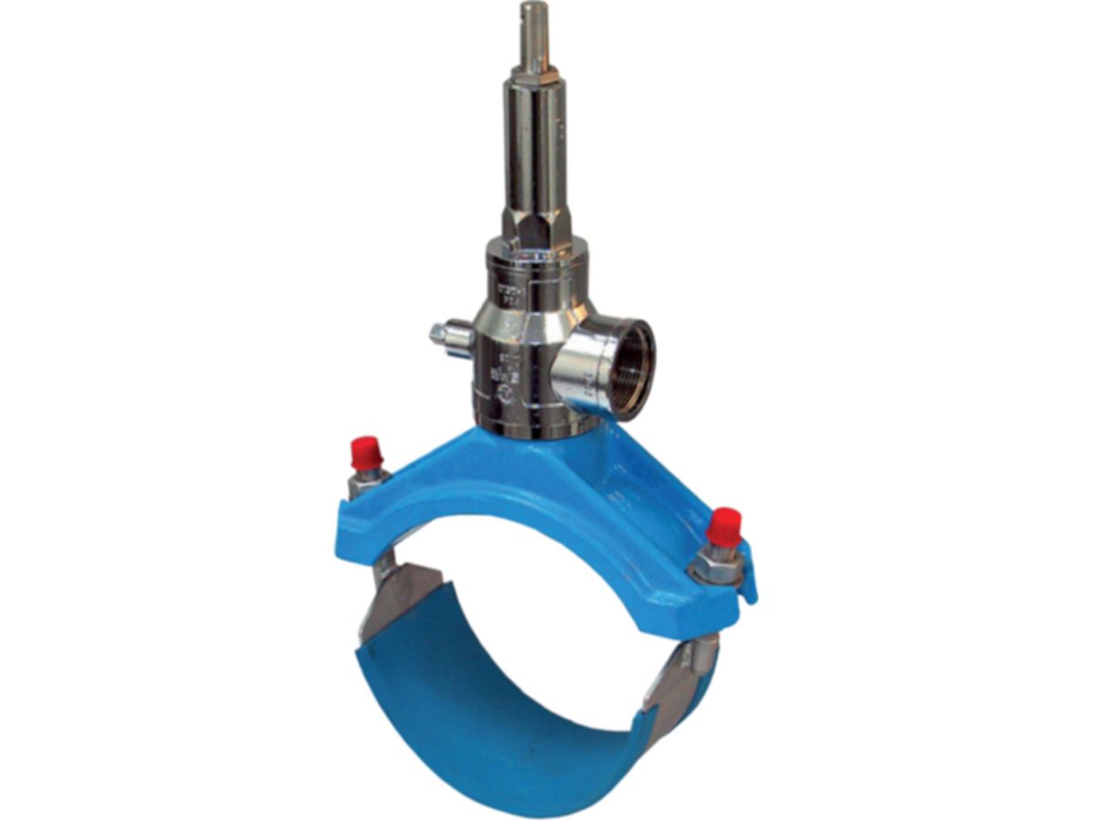 TMH Anbohrarmaturen für obere Anbohrung - Ventil: CR-Messing, vernick. und verchr.