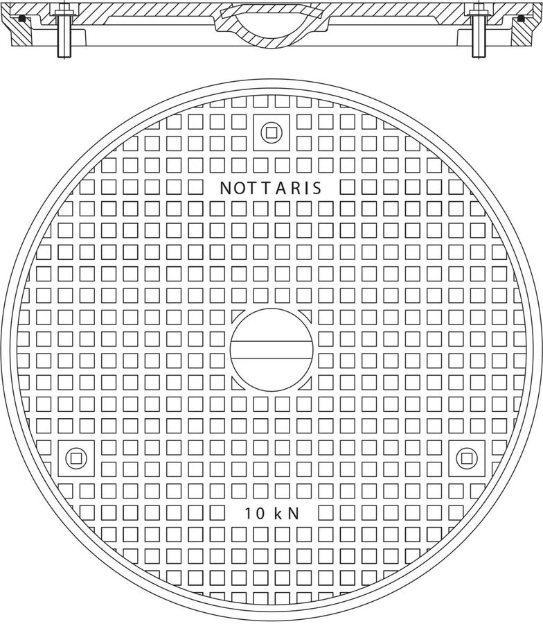 Schachtabdeckung Fig. 26S, 10kN - Handgriff/Uni-Griff, Schraubverschluss