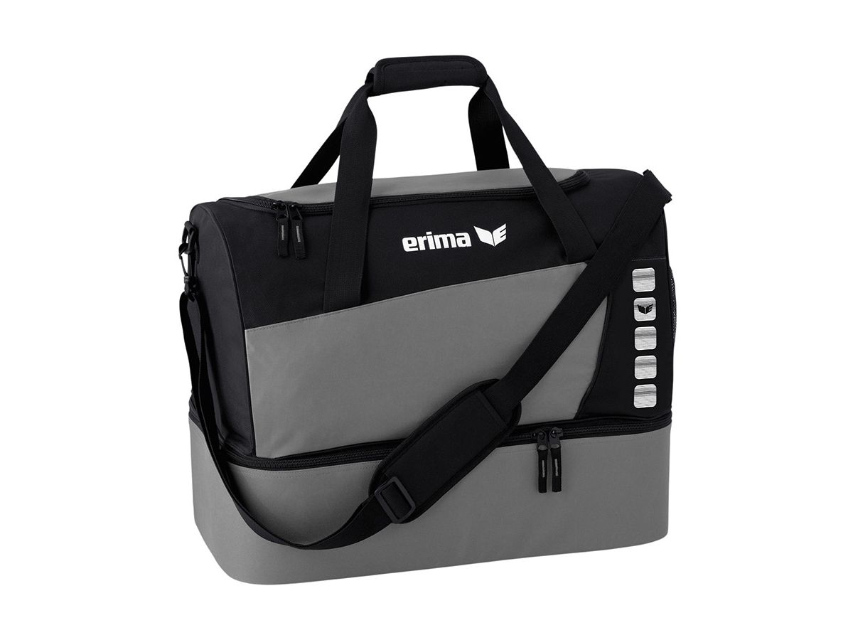 Erima CLUB 5 Sporttasche mit Bodenfach - granit/schwarz, 600D Polyester