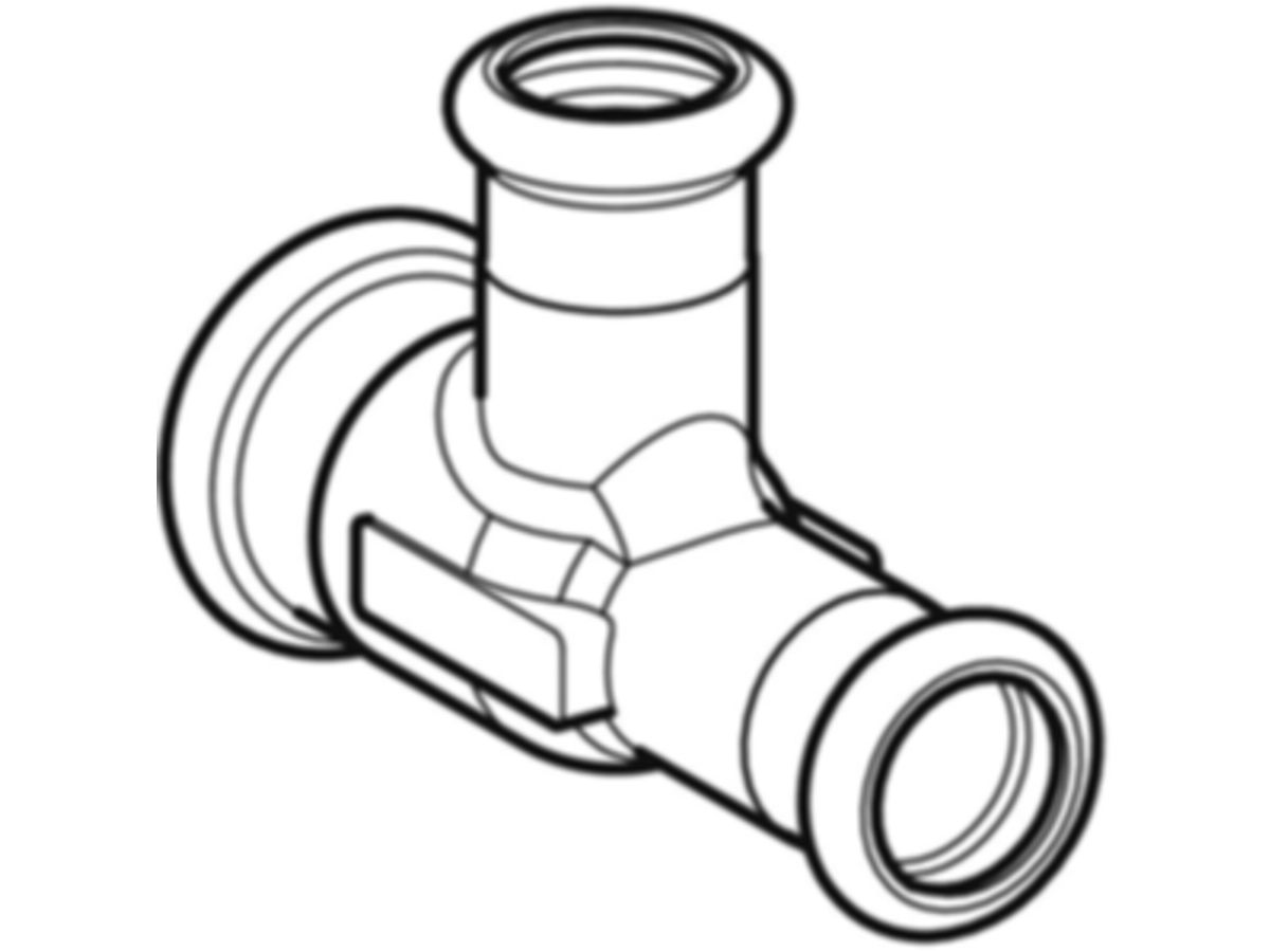 MPF-Tee 28-22-22 mm Nr. 61197 - reduziert im Durchgang