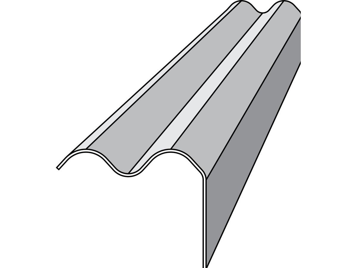 Welleternit Ortabschluss, Typ OA 41 R - 2000mm, Anthracite N6512