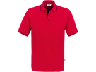 Poloshirt Casual Gr. L, rot/schwarz - 100% Baumwolle