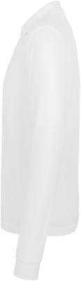 Longsleeve-Poloshirt Perf. Gr. L, weiss - 50% Baumwolle, 50% Polyester, 220 g/m²