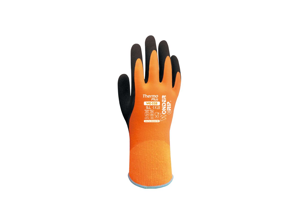 Wonder Grip Thermo Plus Handschuh Gr. XL - braun/orange, wasserdicht, 23 cm lang