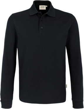 Longsleeve-Poloshirt Perf. 5XL schwarz - 50% Baumwolle, 50% Polyester, 220 g/m²