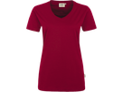 Damen-V-Shirt Perf. Gr. XS, weinrot - 50% Baumwolle, 50% Polyester, 160 g/m²