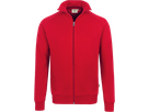Sweatjacke College Gr. S, rot - 70% Baumwolle, 30% Polyester, 300 g/m²