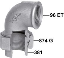 Winkelverschraubung +GF+  96 verzinkt - kegelig dichtend