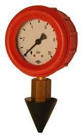 Druckprüfmanometer mit Gummitschutz - D=63mm 16 bar