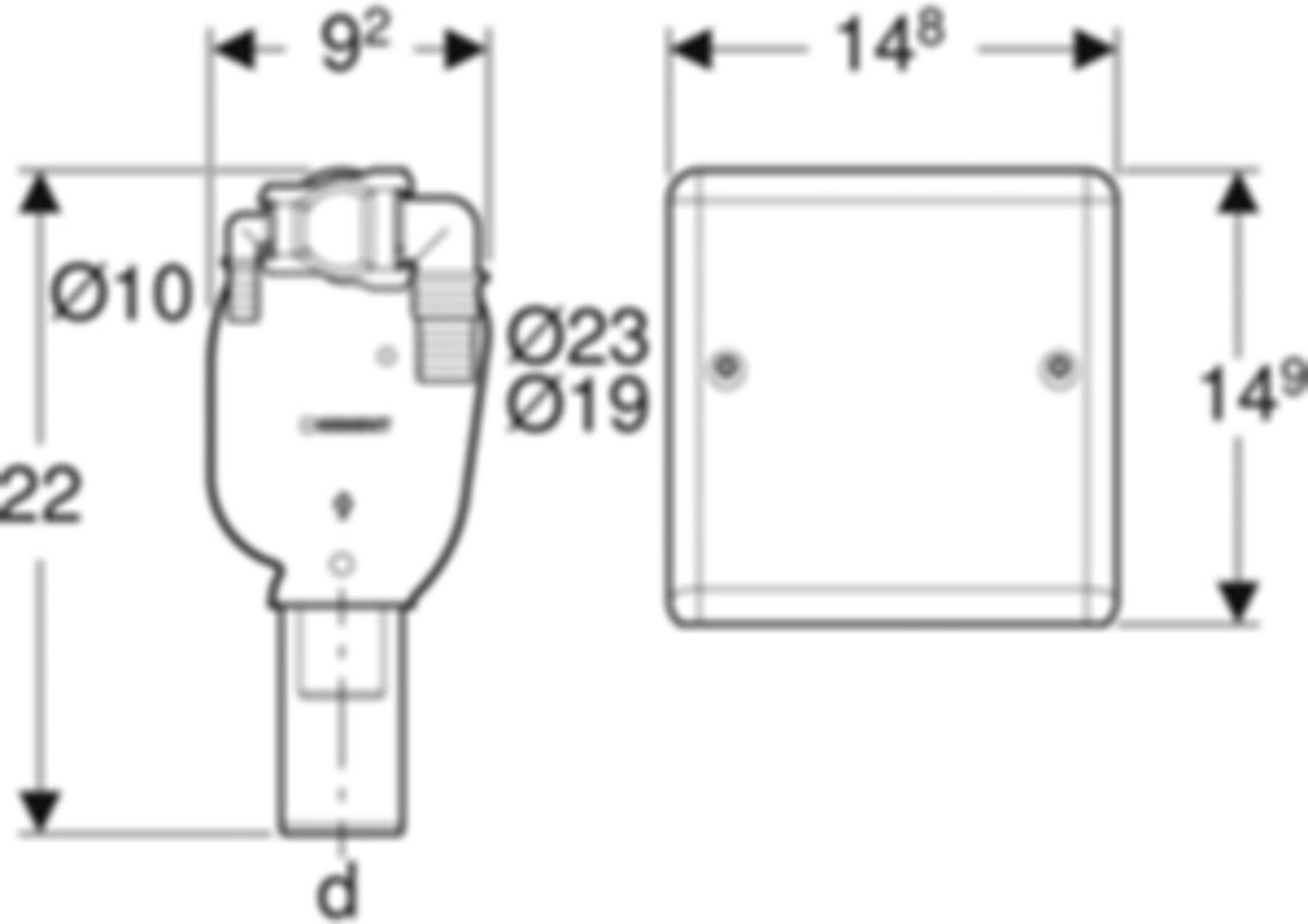 Geberit PE Fertigbauset für UP-Sifon - für Wasch- und Geschirrspülmaschine