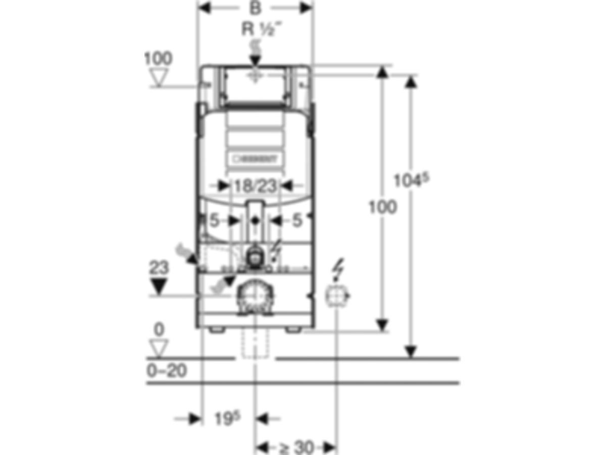 Geberit GIS-Wand-WC-Element - für Zweistückanlagen