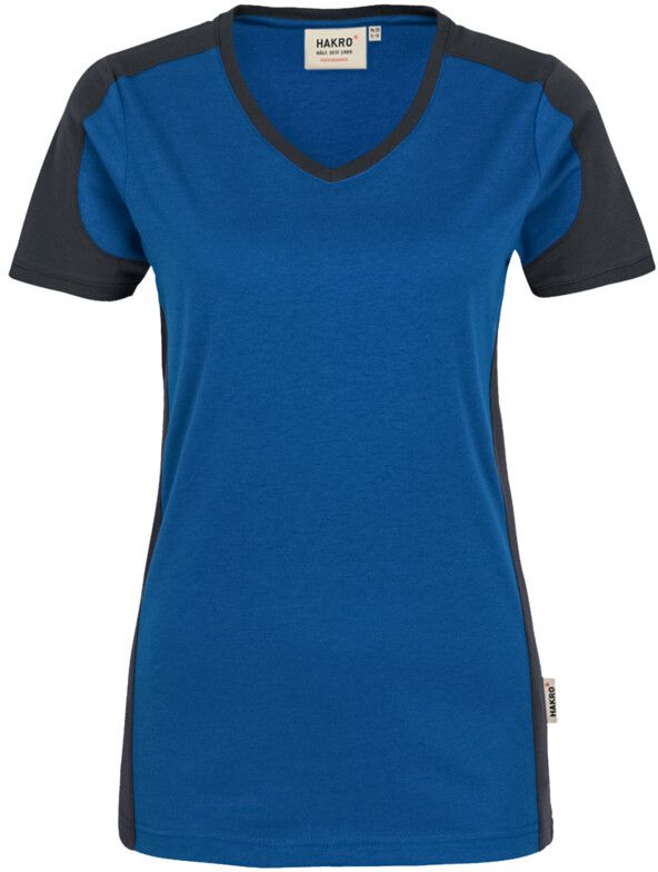 Damen-V-Shirt Contrast Performance - 50% Baumwolle, 50% Polyester, 160 g/m²