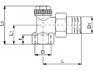 Verschraubung "Combi 3" Eckform IG - Messing vernickelt