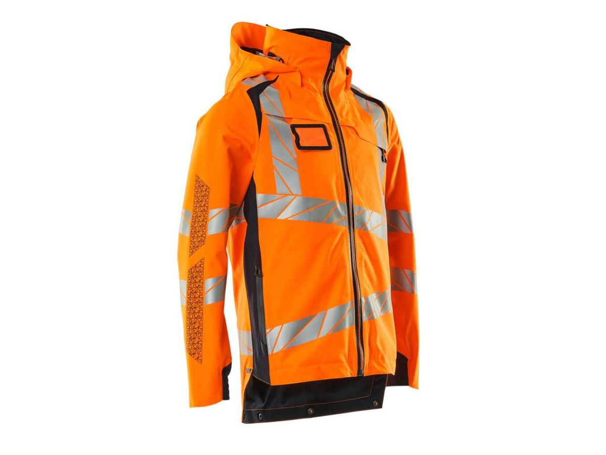 Hard Shell Jacke, Gr. S - hi-vis orange/schwarzblau, 100% PES