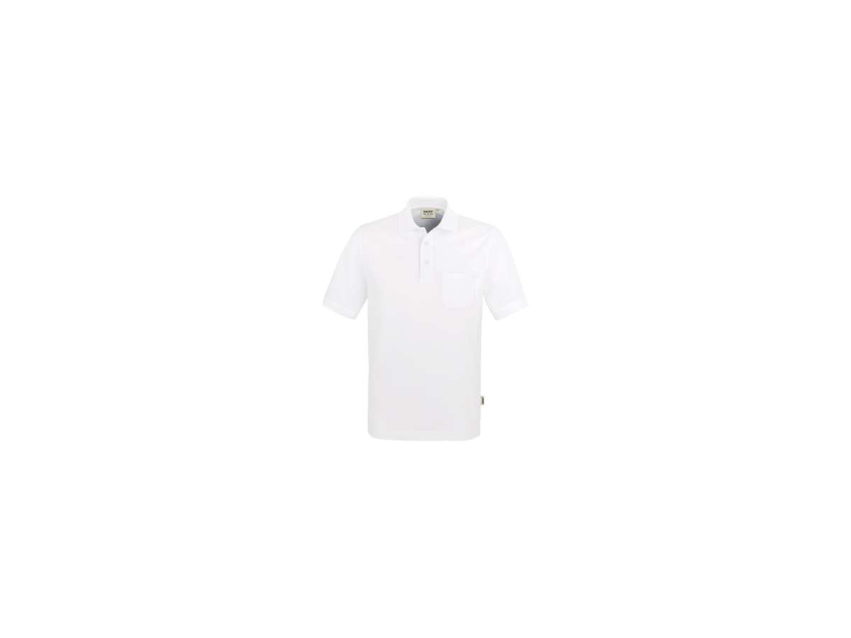 Pocket-Poloshirt Top Gr. S, weiss - 100% Baumwolle, 200 g/m²