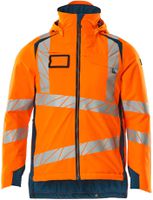 Winterjacke wind- & wasserdicht, Gr. 2XL - hi-vis orange/dunkelpetroleum, 100% PES