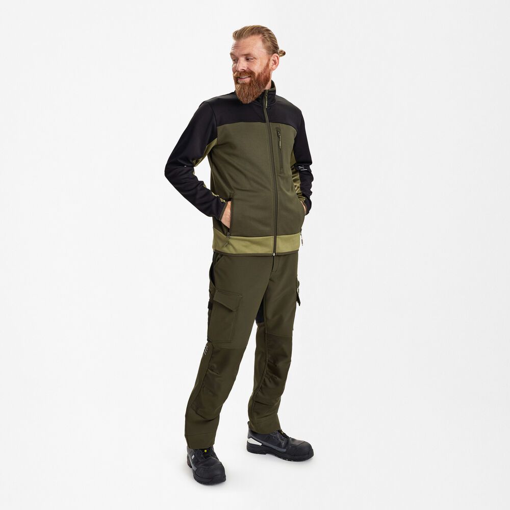 ENTIRE Midlayer-Cardigan Gr. 6XL - Forest Green/Schwarz