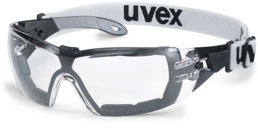 UVEX pheos guard fbl. sv extr. 9192 - Schutzbrille mit Kopfband, schwarz/grau