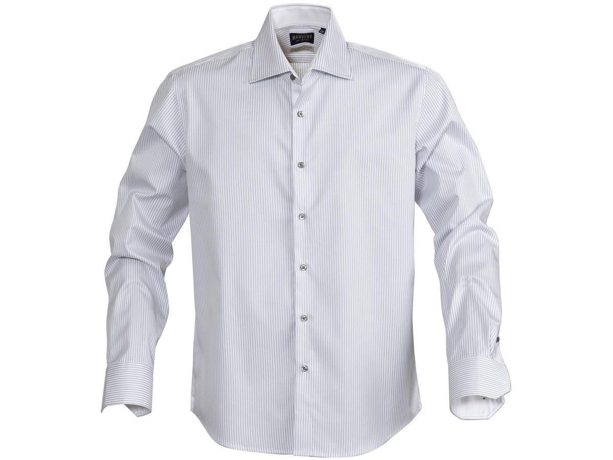 HARVEST RENO hochwertiges Herrenhemd XL - grau, 100% gekämmte Baumwolle