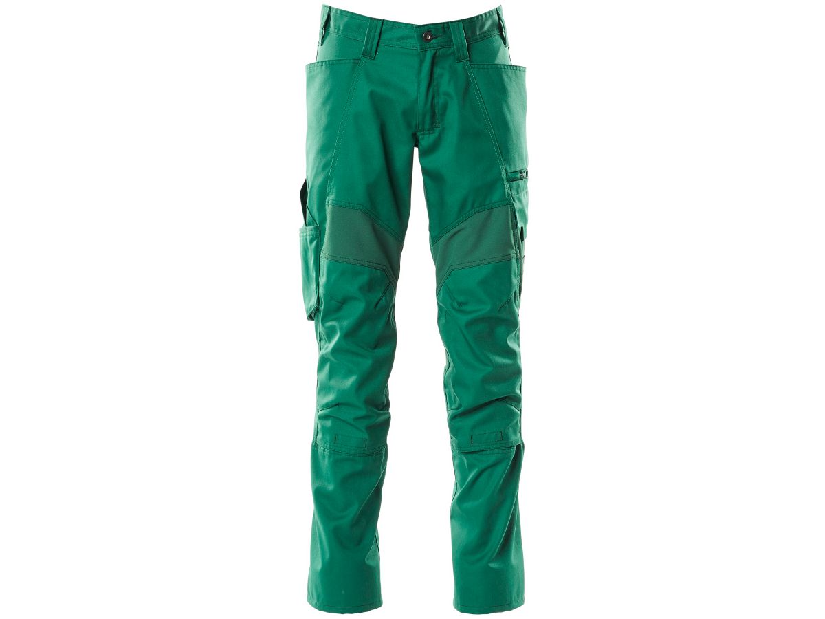Hose mit Knietaschen, Gr. 82C46 - grün, Stretch-Einsätze