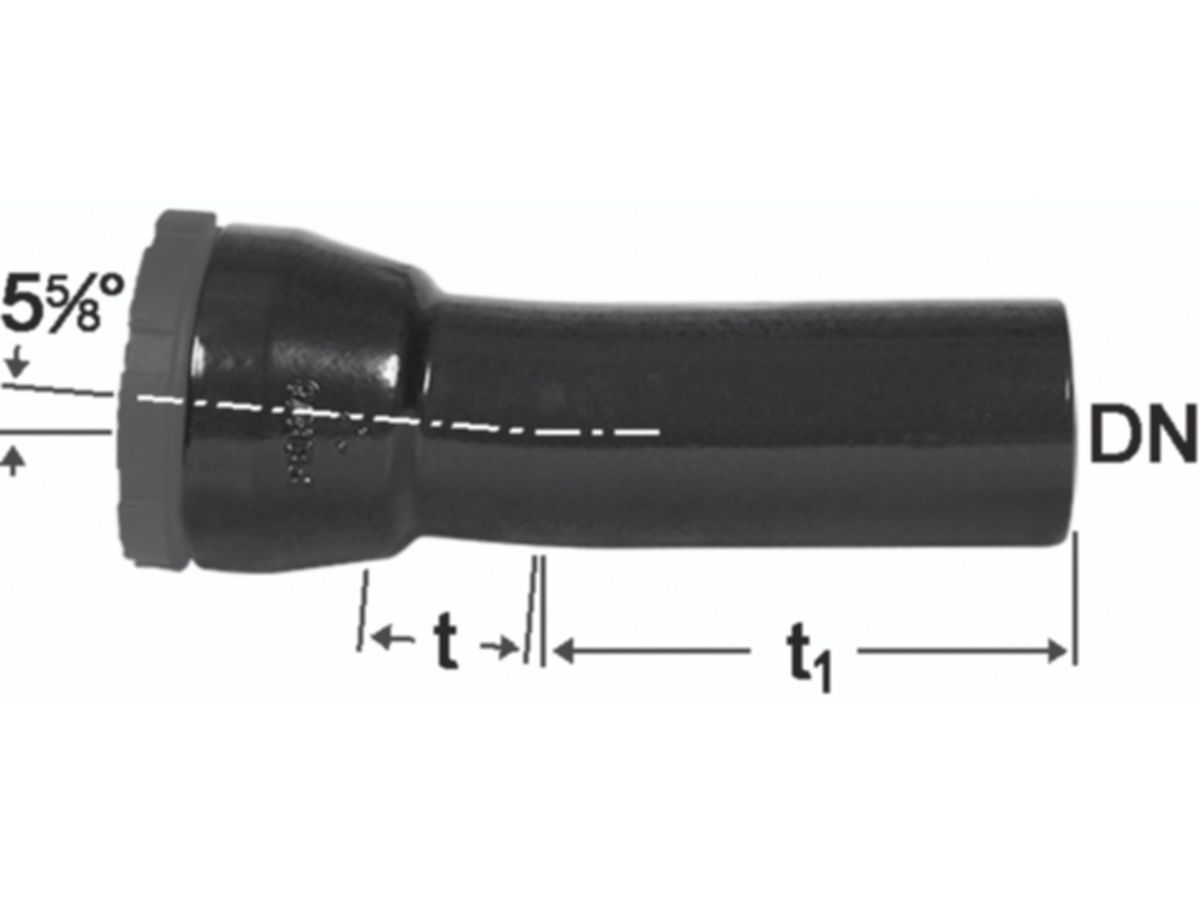 HD Bogen  5°, Schraubmuffe und Spitzende - Fig. 2326