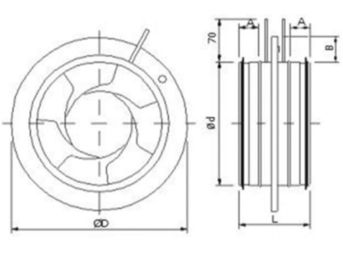 Irisblende 100 mm - Absperr- und Regulier-Elemente