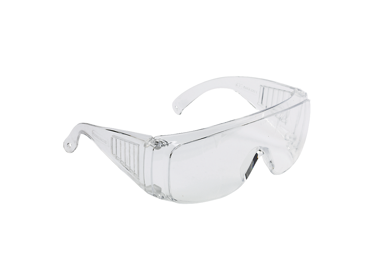 Schutzbrille auch für Brillenträger - aus Polycarbonat farblos