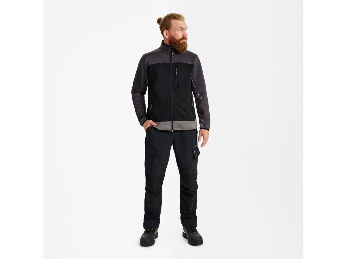 ENTIRE Midlayer-Cardigan Gr. 5XL - Schwarz/Anthrazit Grau