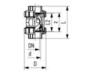 RSV 561 PVC-U/EPDM d32 DN25 - mit Klebestutzen metrisch