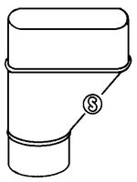 Rohrsammeltrichter Anthra/Zink  75 mm - exzentrisch