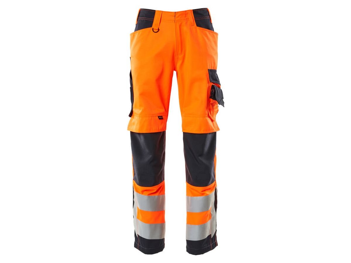 Hose mit Knietaschen Gr. 82C48 (Kl. 2) - hi-vis orange/schwarzblau 70% PES/30% CO