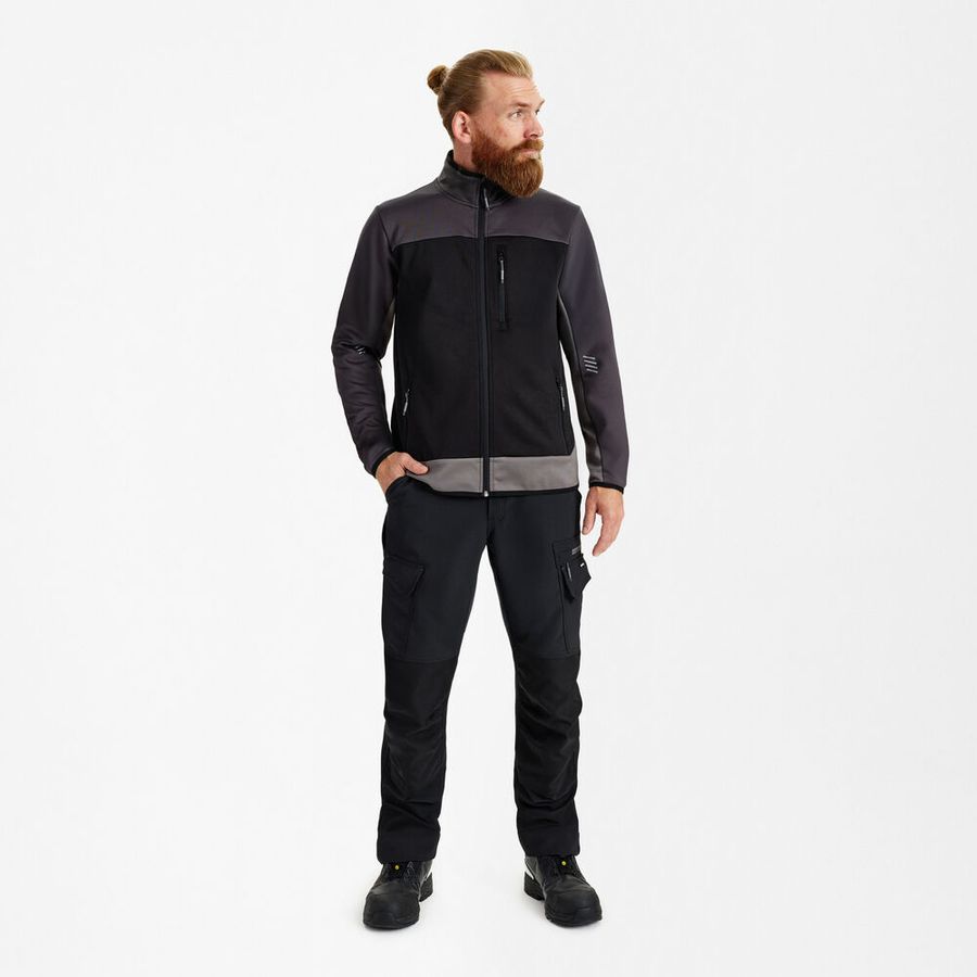 ENTIRE Midlayer-Cardigan Gr. M - Schwarz/Anthrazit Grau