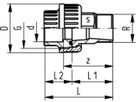 Üg Verschr AG PVC-U/EPDM PN16 d50-11/2 - Metrisch