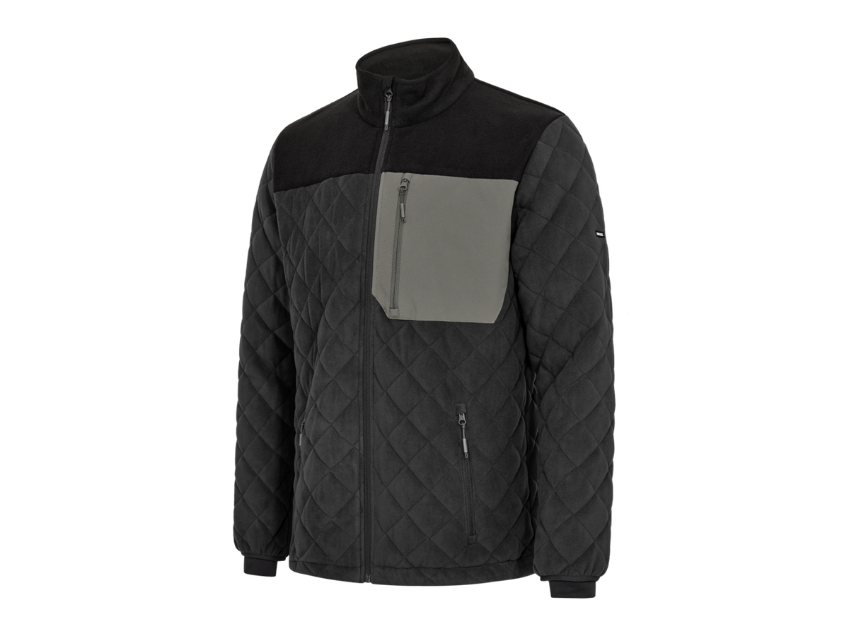 ENTIRE Gesteppte Fleecejacke Gr. 2XL - Anthrazitgrau/Schwarz