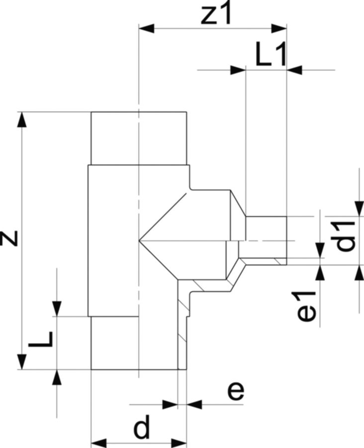 HDPE-Druck-Tee PE 100 verl. Schenkel