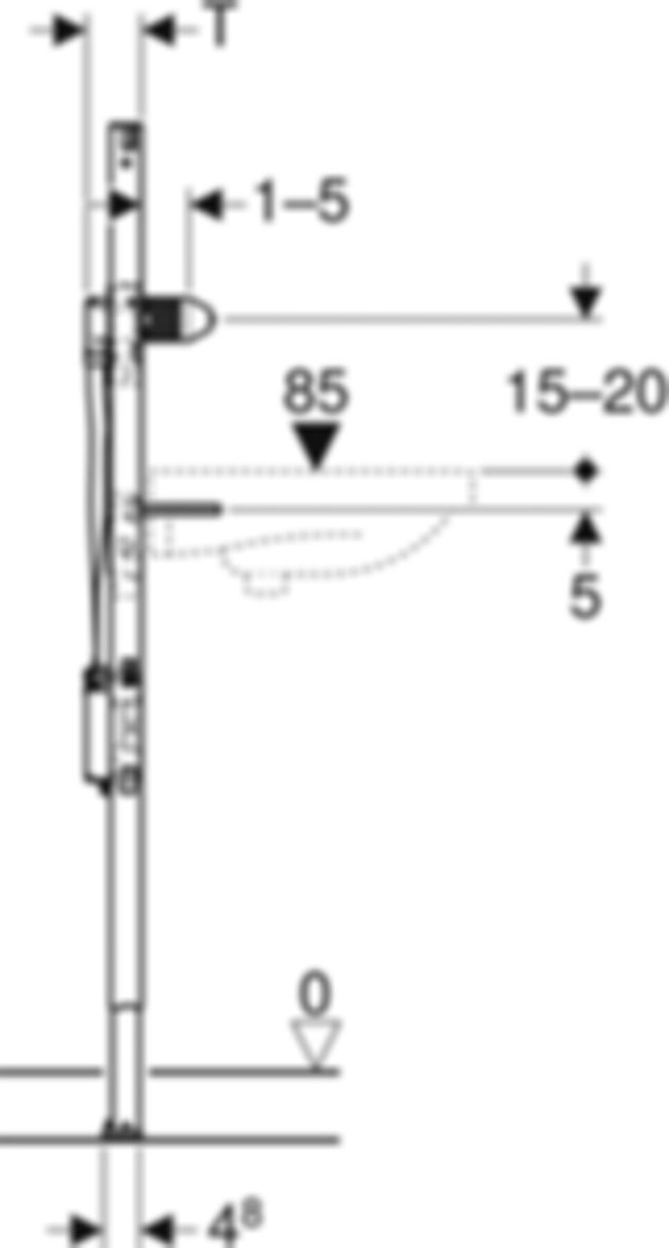 Geberit Duofix Element für Waschtisch - 130 cm Wandarmatur mit Unterputzfunktio