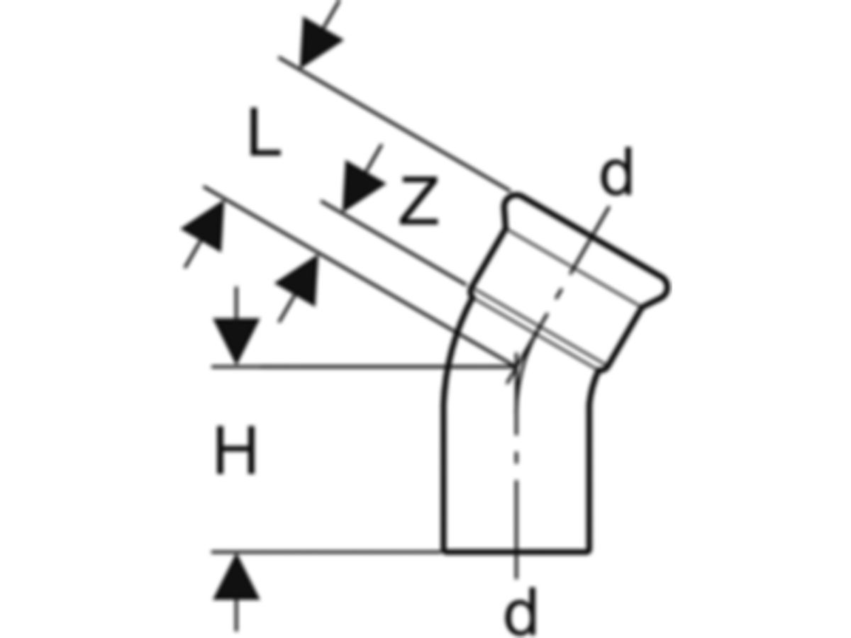 Mapress Edelstahl Bogen 30° - mit Steckende, 1.4401