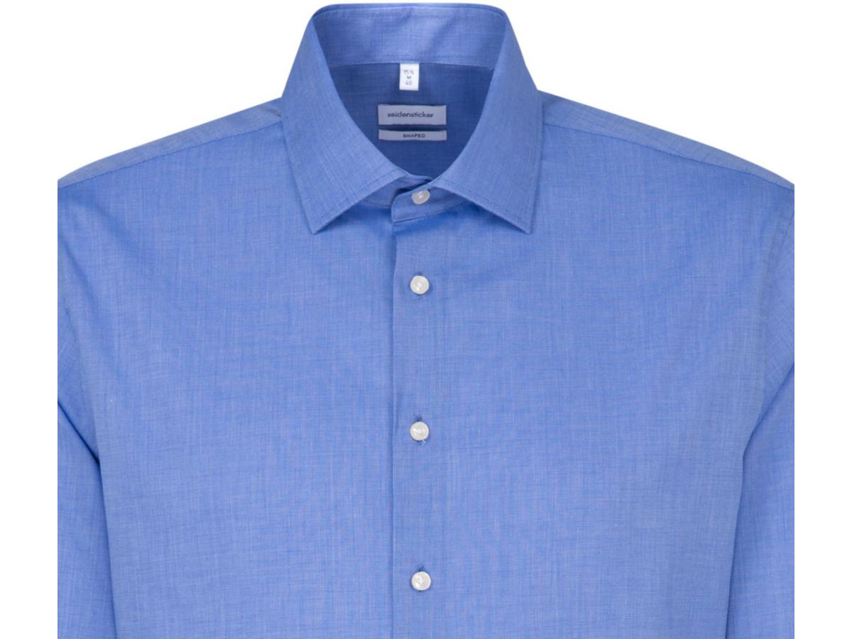 Business Kent Hemd MEN 1/1 gewebt Gr. 45 - mittelblau, 100% CO