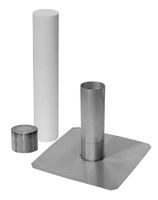 Kontrollstutzen Flachdach 125 mm CrNi - Tablett 50x50 cm Länge 400 mm